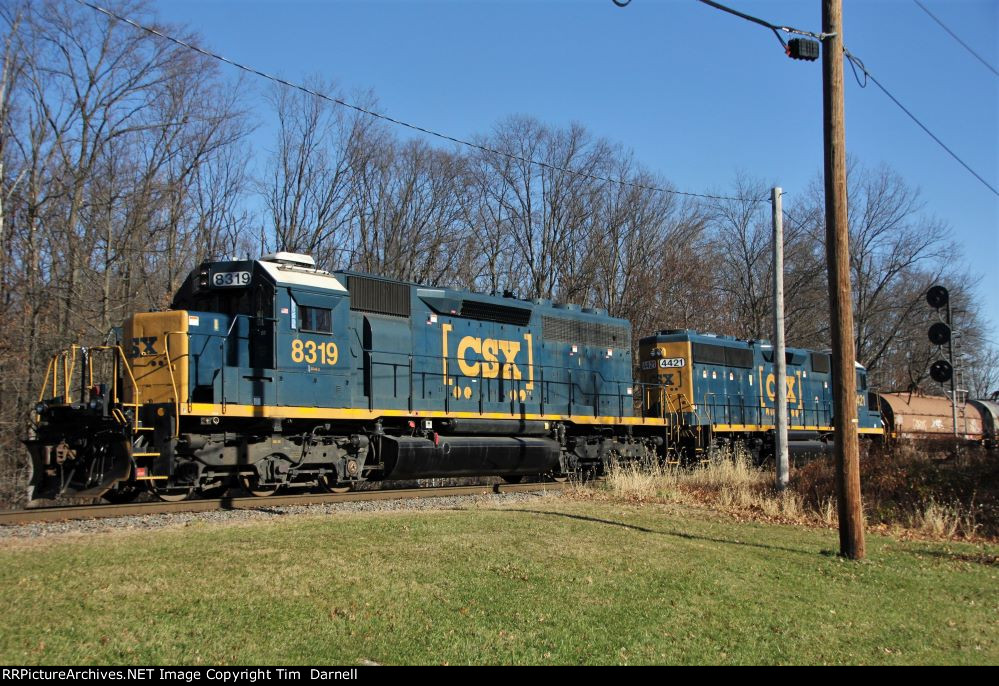 CSX 8319, 4421 working on local PR19